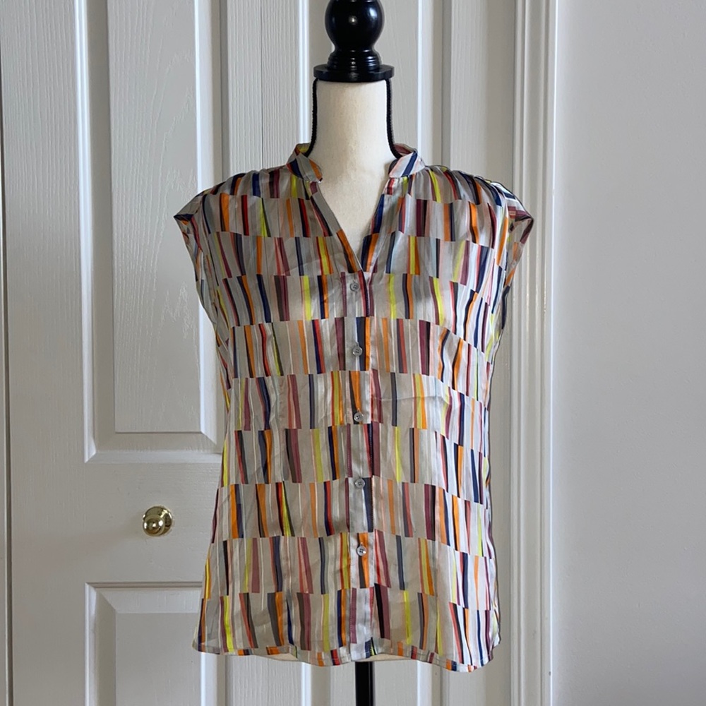 Sleeveless Button Down Blouse